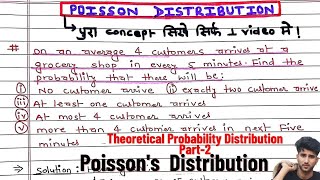 Poissons distributions  Theoretical Probability Distribution part2 MBS MBA MPA Engineering [upl. by Farver828]