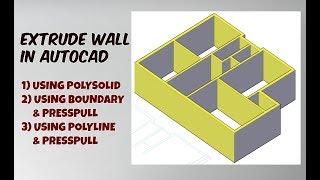 How to Extrude Walls in AutoCad [upl. by Anay441]