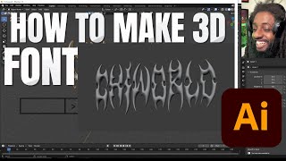 HOW TO MAKE 3D FONT IN  ADOBE ILLUSTRATOR  OBJ FILE [upl. by Arramat]