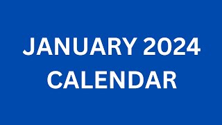 January 2024 Calendar Printable Templates with Holidays USA India UK Canada Australia Calendar [upl. by Mohandas]