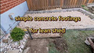 My simple concrete footings for lean shed [upl. by Melitta]