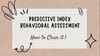 Predictive Index Behavioral Assessment Online Test for Interview Selection [upl. by Llyrehc]