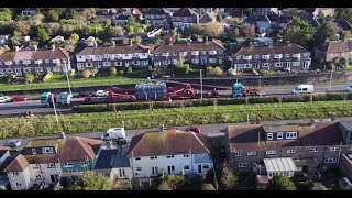 Drone Footage  Abnormal Load  Shoreham Port to Uckfield  27th Oct 2024 [upl. by Kristie]