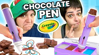 Drawing Chocolate Cash OR Trash Testing Chocolate Pen amp Nail Art Kit Crayola [upl. by Nyrmac]