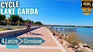 Lake Garda  Lazise to Sirmione  Indoor Cycling Video with telemetry [upl. by Bergman]