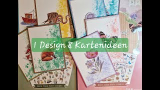 Karten basteln  1 Design 8 Kartenideen  Die Cut Book Action  Oxide Ink  NB Cards Inksmoosher [upl. by Ley]