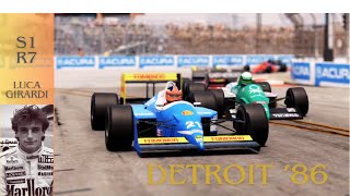 S1 R7 Detroit 1986  The Ups and Downs  The story of F1 driver Luca Girardi Automobilista 2 [upl. by Wendell]