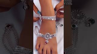 New designer beautiful 🤩 silver bridal antique payal design with 66 discount ytshorts jewellery [upl. by Airotkiv113]