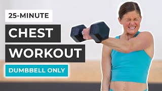 25Minute Dumbbell Chest Workout At Home [upl. by Ahsietal]