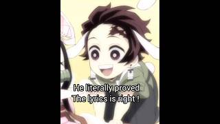 He literally proved the lyrics is right edit 💜 tanjiro  demon slayer 💜 [upl. by Rushing]