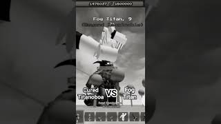 Cured Titanoboa VS Fog Titan  Epic Boss Fight MEGA Boss Survival roblox titans mech [upl. by Aokek941]