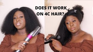 TRYING OUT THE DYSON AIRWRAP STYLER amp CORRALE CORDLESS STRAIGHTENER ON 4C HAIR  DID IT WORK [upl. by Nocam]