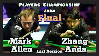 Mark Allen vs Zhang Anda  Players Championship Snooker  Final  Last Session Live Full Match [upl. by Urba]