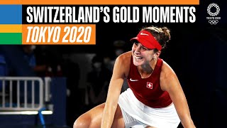 🇨🇭 🥇 Switzerlands gold medal moments at Tokyo2020  Anthems [upl. by Gnilyarg]