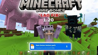 How To Download Barebones Texture Pack in 120 MCPE NO LAG Minecraft Trailer graphics in mcpe [upl. by Hailey]