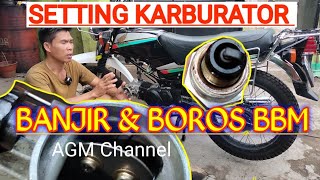 KARBURATOR MOTOR BANJIR‼️ Cara pertama mengatasi nya bersama agm channel jember [upl. by Akim449]