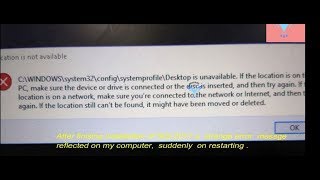 WorkAround MS Windows 10c\Windows\System32\config\systemprofile\Desktop is unavailable [upl. by Abramo881]