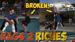 BREAKING ANKLES AND BACKBOARDS NBA BALLERS RAGS 2 RICHE 05 PS2 [upl. by Lenuahs]