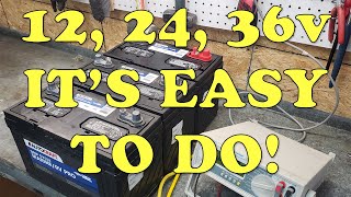 How to Properly Wire 12v 24v amp 36 Volt Trolling Motor Batteries In Your Boat Series vs Parallel [upl. by Anatola]