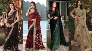 New Saree Designs 2024 Party Wear Chiffon Saree Pakistani Designer Sareesarhi ke designfashion [upl. by Akinom449]