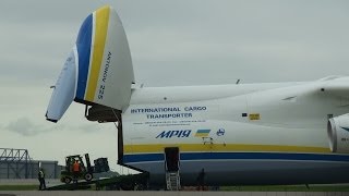 Antonov An 225 CloseUp Unloading amp Raising at Leipzig Halle Airport in Germany full HD [upl. by Laoj823]