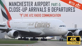 Manchester Airport with Live ATC 36 Planes in ONE hour Emirates A380 Qatar 777 and more [upl. by Haymes]