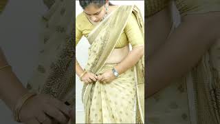 Perfect saree draping tutorial  step by step saree draping  how to wear saree tips [upl. by Ellatsyrc72]