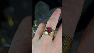 One of a kind Ruby set in my wide cigar band custom 14k gold setting byAngeline 3219 [upl. by Stacee196]