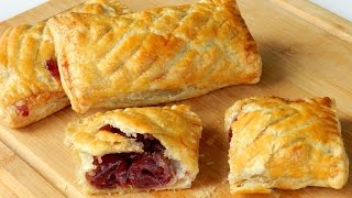 How To Make Cherry Puff Pastry Easy Recipe Video [upl. by Aicemak]