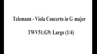 Telemann  viola concerto  Largo 14 Sheet music  partitions [upl. by Genevra]