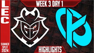 G2 vs KC Highlights  LEC W3D1 Summer 2024  G2 Esports vs Karmine Corp Week 3 Day 1 [upl. by Einallem]