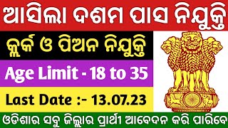 10th Pass Govt Jobs 2023  New Job Vacancy 2023 Odisha  Odisha Job Vacancy 2023 [upl. by Eey]