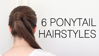 6 Quick and Easy Ponytail Hairstyles for School [upl. by Malim]