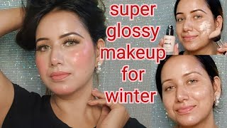 Super glossy makeup tutorialstep by step ✅ dry skin makeup beautymaniawithritu glossymakeup [upl. by Rosenkranz]