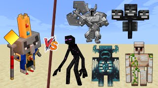 Arch Illager vs Minecraft Bosses  Arch Illager vs Warden ferrous wroughtnout wither mutant enerman [upl. by Suilienroc]