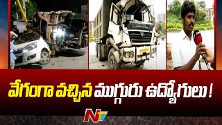 Hyderabad  Massive Road Accident at Narsingh My Home Avatar Junction  Ntv [upl. by Retswerb]