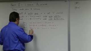 Linear Algebra Lecture 14 vector space defined examples subspace theorem [upl. by Rotsen]