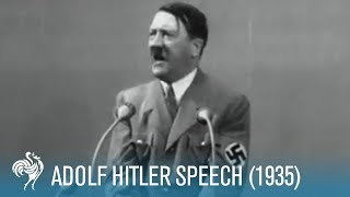 Adolf Hitler Speech at Krupp Factory in Germany 1935  British Pathé [upl. by Hctud286]