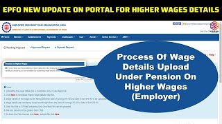 Higher pension employer approval  How to Upload wages details under POHW eps [upl. by Aidyn]