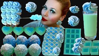 ASMR EATING BLUE MINT DESSERTS [upl. by Dimitris687]