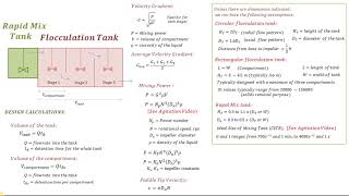 Flocculation Tank Design Calculations  RAPID MIX AND FLOCCULATION Water Treatment [upl. by Anatniuq]