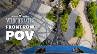 Front Row POV Jurassic World VelociCoaster  Islands of Adventure [upl. by Llennej30]