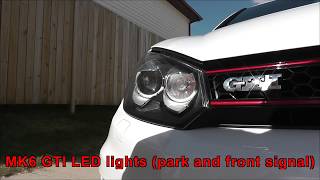 MK6 GTI LED lights install park front signal and licence plate [upl. by Bergren]