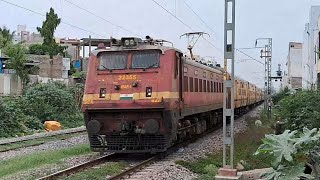 Train Will END at Chengalpattu 17652 Kacheguda  Puducherry Express Cross GTL WAG7 Twins [upl. by Ataynik]