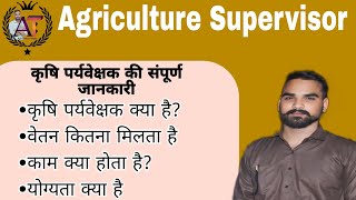 कृषि पर्यवेक्षक क्या है। क्या काम होता है। सैलेरी कितनी मिलती हैं। न्यू भर्ती कब आयेगी। [upl. by Lladnor]