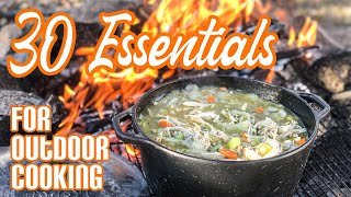 30 Cooking Essentials for Outdoor Camp Cooking [upl. by Elyse467]