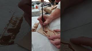 Dyeing Leather with a Paintbrush leatherdye paintbrushes [upl. by Samtsirhc]