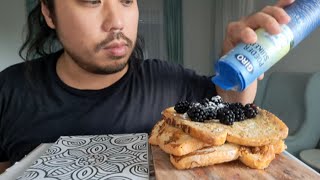 ASMR EATING SOUNDS  ORGANIC BLACKBERRY FRENCH TOAST amp COLORING MANDALA FLOWER [upl. by Ahseem624]