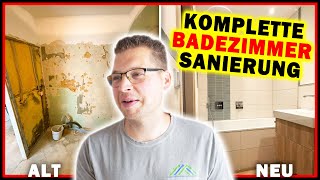 KOMPLETTE BADSANIERUNG  Trockenbau Rohinstallation amp Fliesenverlegung  Home Build Solution [upl. by Loginov]