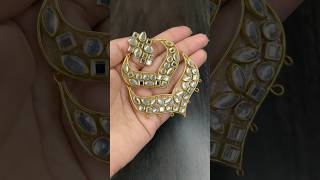 Chand baliyan ✨😍❤️  diy earrings  tutorial earrings kundanjewellery crafter diy [upl. by Dej]